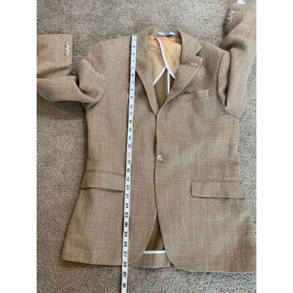 Xram Women's Tan Blazer Med Notched Lapel Office Business Preppy Light Academia - Picture 8 of 16